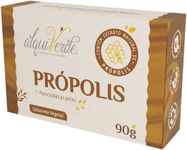 Kit 3 Unidades Sabonete Vegetal Alquiverde de Própolis 90g Cada –...