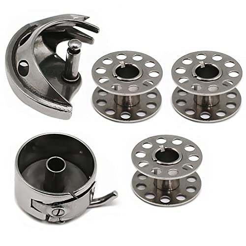 Fbshicung Bobbin Case,Sewing Machine Bobbin Shuttle Hook+6 Metal Bobbins For Old Style Household Sewing Machine Singer, Elna,Brother #TOP3