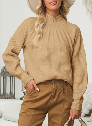 Dokotoo Women‘s Turtleneck Oversized Sweaters Long Sleeve Pullover Knit Mock Neck Tops4