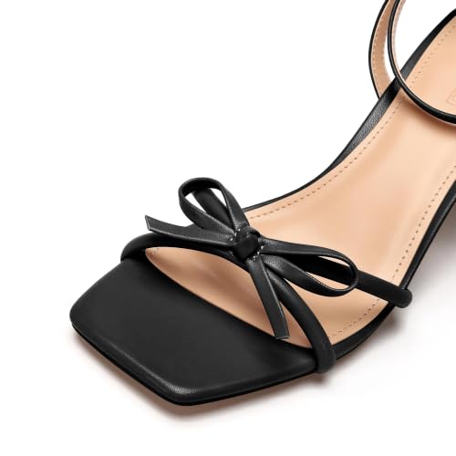 Image of Womens Sandals Strappy Kitten Heels for Women Square Open Toe Strappy Heels Comfortable Heels for Party, Wedding and Daily Wearing,