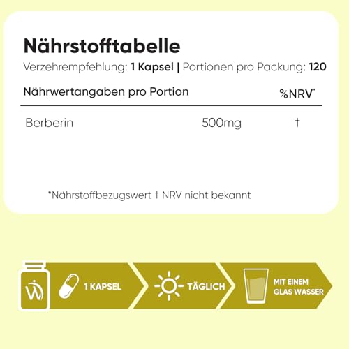WeightWorld Berberin Kapseln - 4 Monate Vorrat - 120 vegane Kapseln – Ansicht 3