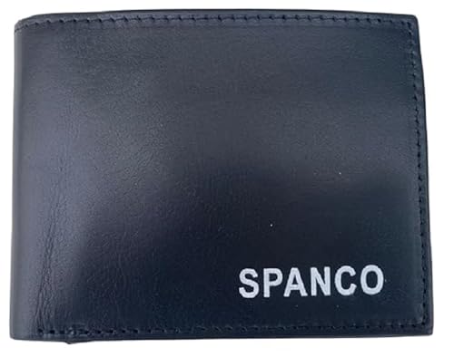 Image of SPANCO Genuine Leather Men's Wallet - (Bifold) (Black) (Card Carry Pockets : 6) (ID Window : 1) (Secret Compartments : 3) (Money Compartments : 2)