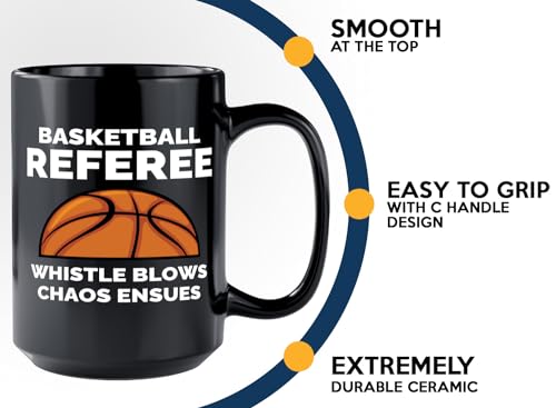 Taza de Cerámica para Entrenador de Baloncesto 15oz Negro miniatura 5