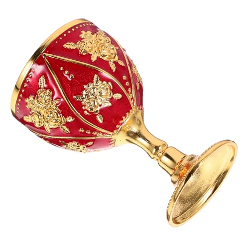 IMIKEYA Copa de Licor Retro Europea Pequeña de Metal Aleación Resistente Diseño Vintage para Whisky y Vino