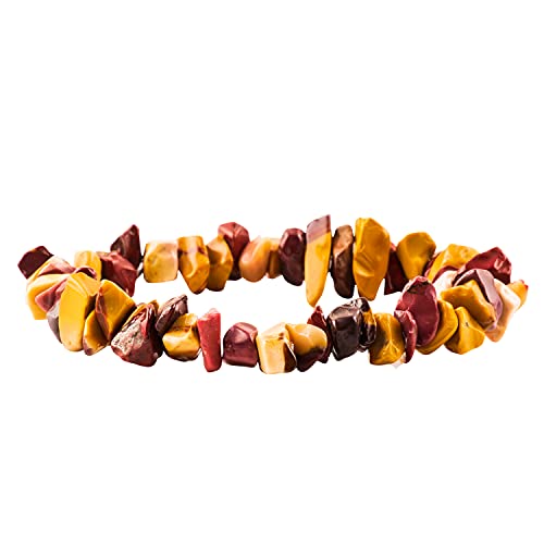 PYOR Mookaite Beads Crystal Stretch Bracelet Healing Jewelry Ornament Bracelets Reiki Chakra Balancing Energy Generator Stones Gift Handmade Good Luck Charm Gem Crystals Bead Stone Beads Gemstone Chip