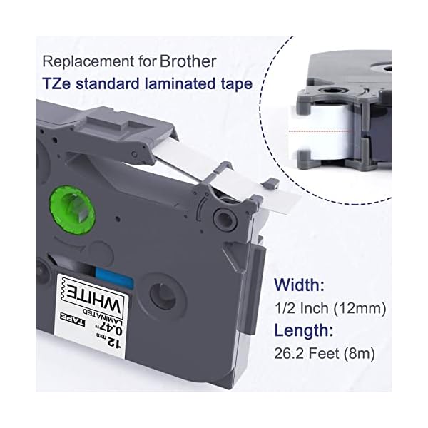 Kompatibel Brother P-touch Bänder TZe-231 Band 12mm 0.47, TZe-231 TZ 12mm Etikettenband für Beschriftungsgerät Ptouch… – Bild 4