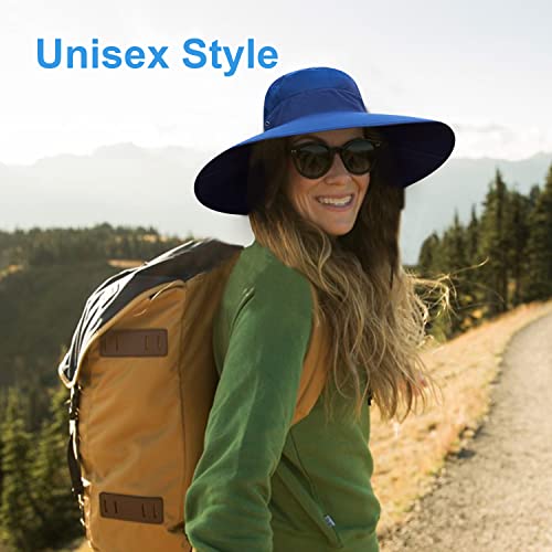 Image of Wide Brim Sun Hat for Men Women UV Protection Ventilated Summer Hats for Fishing Hiking Garden Beach