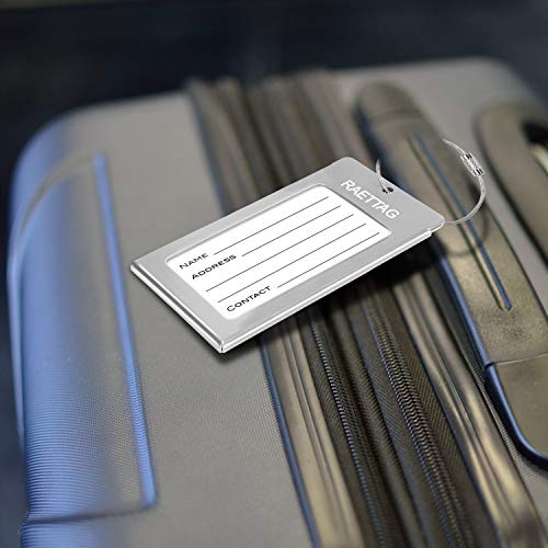 Image of Luggage Tags Metal Suitcase Tags Travel Bag ID Identifier Luggage Tag (Silver 2-Pack)