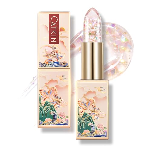 CATKIN Lip Balm Tinted Color Changing Lipstick Ultra Hydrating Lip Moistrurizer Lip Care with Vitamin E Nourishing For Cracked & Dry Lips 0.12 oz C04 Rainbow
