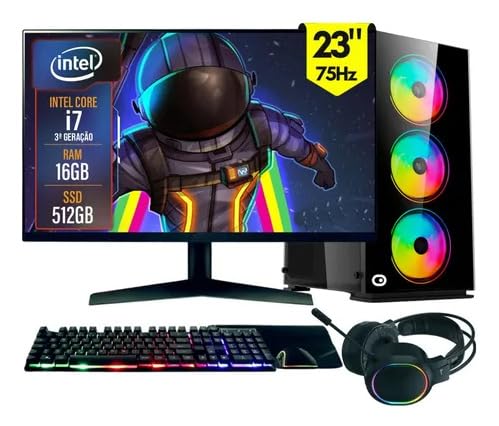Pc Gamer I5 Rtx 3050 16gb Ssd 512gb Monitor 23 Kit Gamer