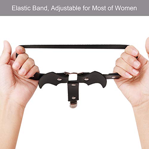 Alisikee 2Pcs Adjustable Bat-Shaped Leg Garter With Anti-Slip Clips, Elastic Thigh Garters For Women #TOP1