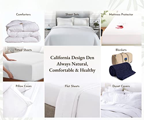California Design Den - Luxury Sheet Set Queen Size 100% Cotton Sheets, 600 Thread Count Sateen, Deep Pocket, Soft & Crisp Bedding Set & Pillowcases, Beats Egyptian Cotton Claim 4 Pc (Queen, Ivory) #TOP7