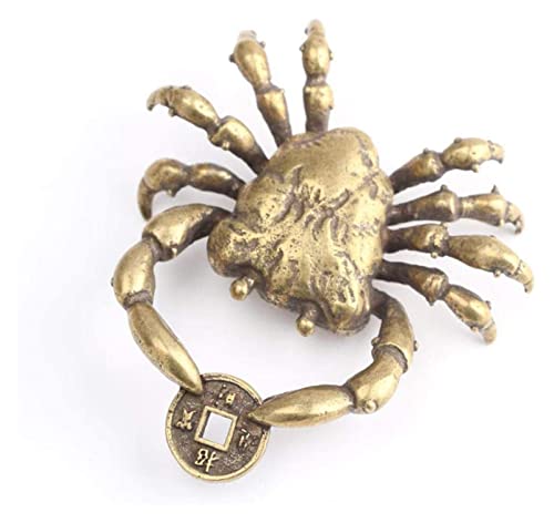 Statue crabe Feng Shui en métal fait main pour la chance et la déco de table