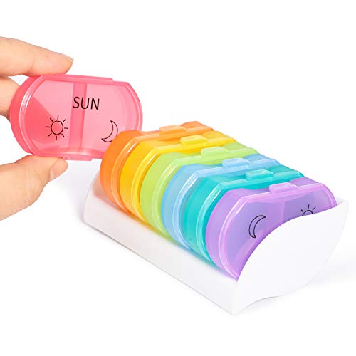 最安値 Opret 薬ケース ピルケース 携帯 ピルケース 1週間 1日2回 習慣薬箱 薬入れ コンパクト 飲み忘れ防止 小型の価格比較