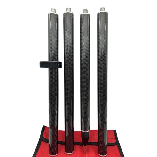 1.8M Length GPS Prism Pole Carbon Fibre Survey Poles GNSS RTK Surveying Type 4 pcs Poles 5/8 Thread