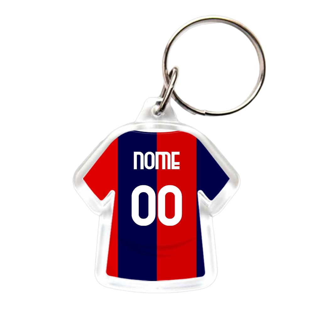 1/10/20/50 Portachiavi Personalizzabili con sagoma T-Shirt in Acrilico - Portachiavi Personalizzato per Società Sportive, Club e Associazioni - Idea Regalo Uomo e Ragazzo