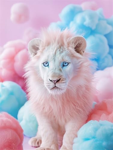 Diamond Painting Kit Complet Lion 100x130cm Idée Cadeau Anniversaire Adulte