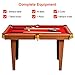 Costzon 4-Foot Billiard Table, Pool Game Table Includes Cues, Ball, Chalk, Rack, Brush for Kids (Brown & Red)