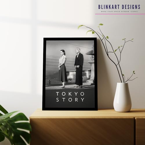 Image of BLINKART Tokyo Story (1953) Movie Poster Frame 12x18 Inch | Premium 300 GSM Paper Wall Print | Mid Century Vintage Film Artwork for Home, Bedroom, Living Room, Office | Framed Photo Decor