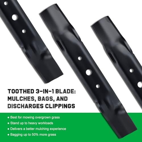 Image of Grasscool GX20250 Mower Blades Compatible with John D-eere L130 L120 Scotts L2048 L2548 48 inch Lawn Tractor Repalce GY20568