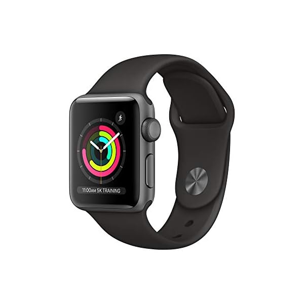 Apple Watch Series 3 [GPS 38mm] Smart Watch w/Space Gray Aluminum Case & Black Sport Band. Fitness & Activity Tracker, Heart Rate Monitor, Retina Display, Water Resistant