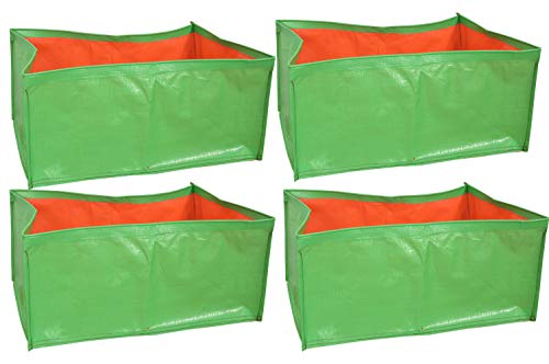COIR GARDEN-Terrace Gardening HDPE Grow Bags for Vegetable Plants (18″x12″x8″ Inches) – [46cms(L) X30cms(W) X20cms(H)] – Pack of 4