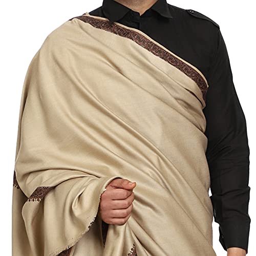 Image of SWI WITH LABEL Men's Embroidered Fine Acrylic Shawl | Men's Shawl Inspired by intricate traditional Kashmiri embroidery work | Felicitation Shawl to honor chief guests