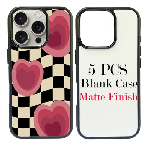 JUSTRY 5 Sets Sublimation Blanks Phone Case Bulk Covers Compatible with iPhone 16 Pro Max, 6.9', 2...