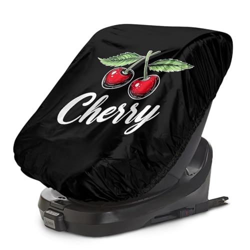 Dreaweet Cherry Print Baby Car Seat Sun Shade Cover Pink Toddler Car Seat Sun Protector for Child Car Seat Keep Your Baby's Carseat at a Cooler Temperature,Universal Baby Travel Accessories