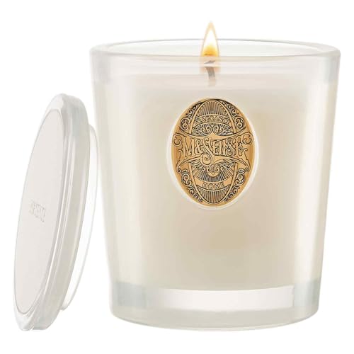 M&SENSE Vela de aromaterapia con aroma a pastel de vainilla cremosa, regalo para mujeres y hombres, 9.5 onzas, 50 horas de combustión, naranja, perfumada de lujo para el hogar y decoración del hogar