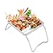 ZheHanWUFB Stand BBQ Pieghevole Esterno Portatile a Fuoco Aperto Rack Leggero Mini da Esterno Pieghevole Compatto Griglia per Barbecue a Carbone per Picnic, Bushcraft, Cortili