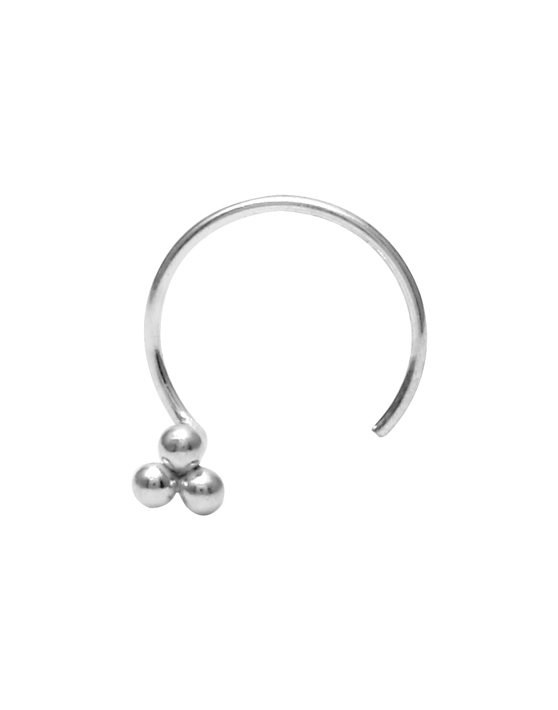 Abhooshan 92.5 Sterling Silver & Gold Plated Small Triangular Shaped 3 Balls Nose Pin For Women & Girls Stylish and Latest Body Jewelry for Couch Helix| With Certificate of Authenticity | Gift For Someone you Love (Classic Pure 925 Sterling Silver) (B01GTKE6UY) Amazon Price History, Amazon Price Tracker