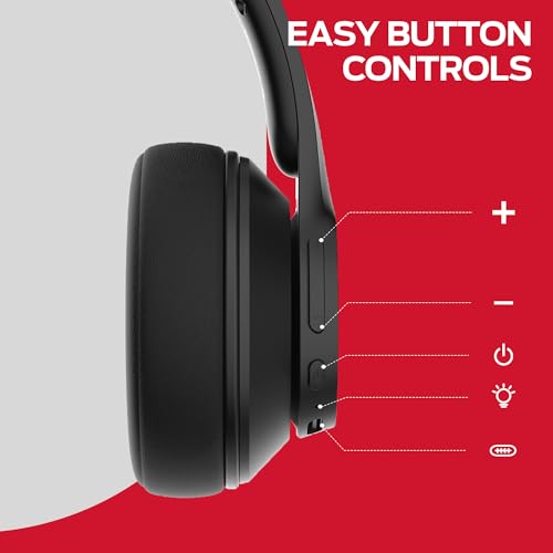Image of Monster Mission 100 Bluetooth Headphones, Over Ear Headphones with Immersive Bass, Crystal Clear Call, 40H Playtime, Bluetooth 5.4, Comfortable Fit Wireless Headset