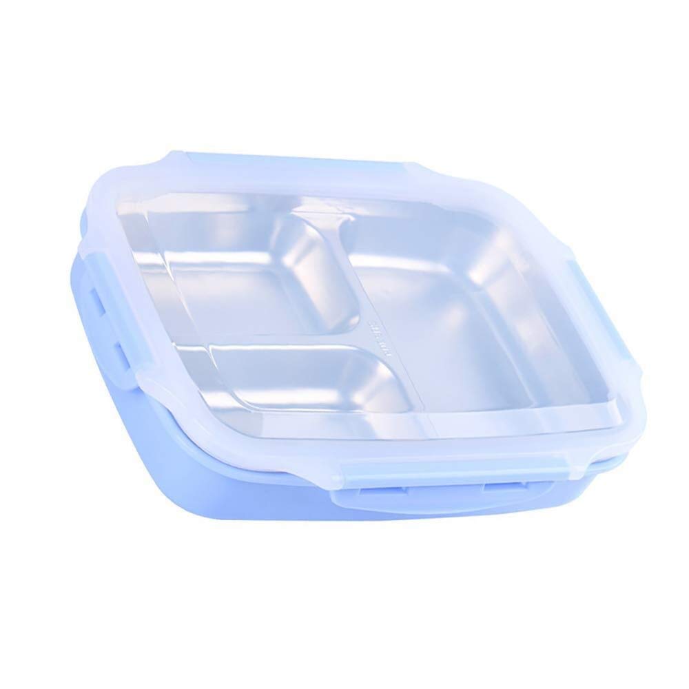 Food Container Stainless Steel Lunch Box Large-Capacity Microwave Heating Portable Dinne Food Containers,Blue