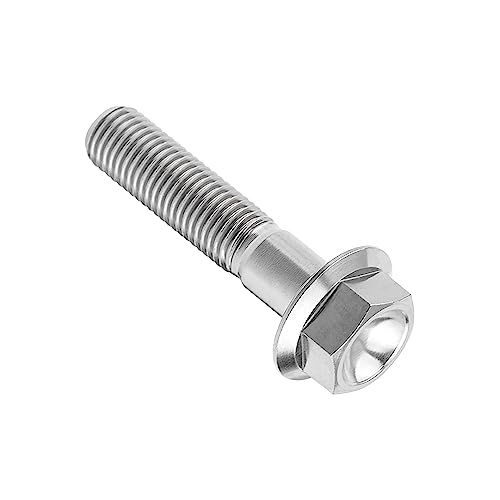 Image of Ti Screws M10 x 20 25 30 35 40 45 50 55 60 65 70 75 80 90 100mm 1.25 Pitch Titanium Flange Hex Bolt Pack of 4 (Silver, M10x45mm)