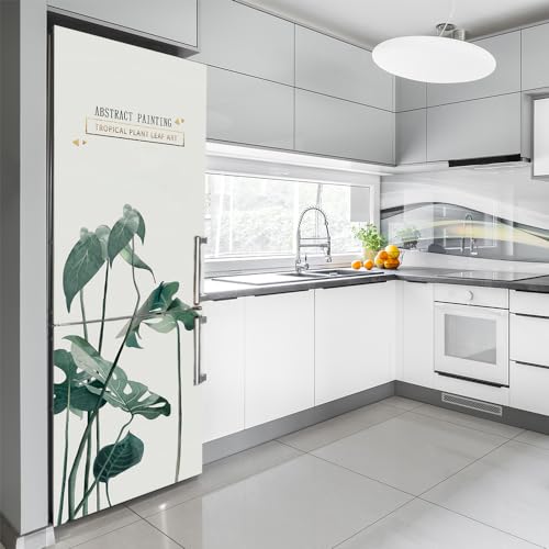 Vinilo para nevera de hojas verdes nórdicas de 60x180 cm 6