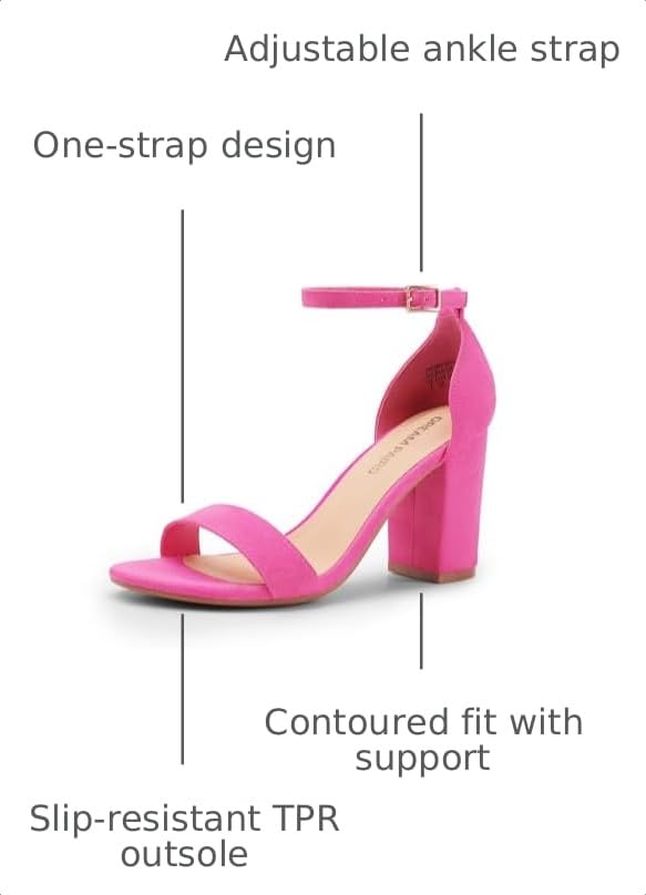 Image of DREAM PAIRS Heels for Women Chunky Block Heel Open Toe Ankle Strap 3.5 Inch Heeled Sandals for Party Date Wedding