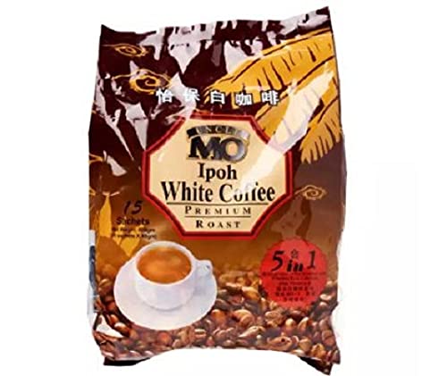Uncle Mo White Coffee - Premium Roast 5 In 1 (15s x 40g) 600g - First class coffee blended with non-creamer to create strong continental style aroma and flavour