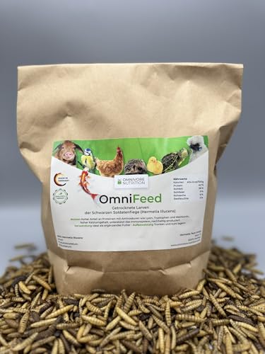 Premium Futter für Wildvögel - Meisen, Rotkehlchen, Amseln &Spechte – Soldatenfliegenlarven – Mehr Calcium als Mehlwürmer, 3 Liter (500 g)