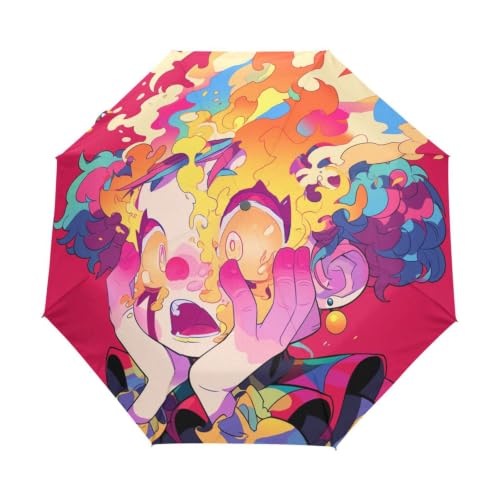 Parapluie pliable automatique coupe-vent compact coloré voyage