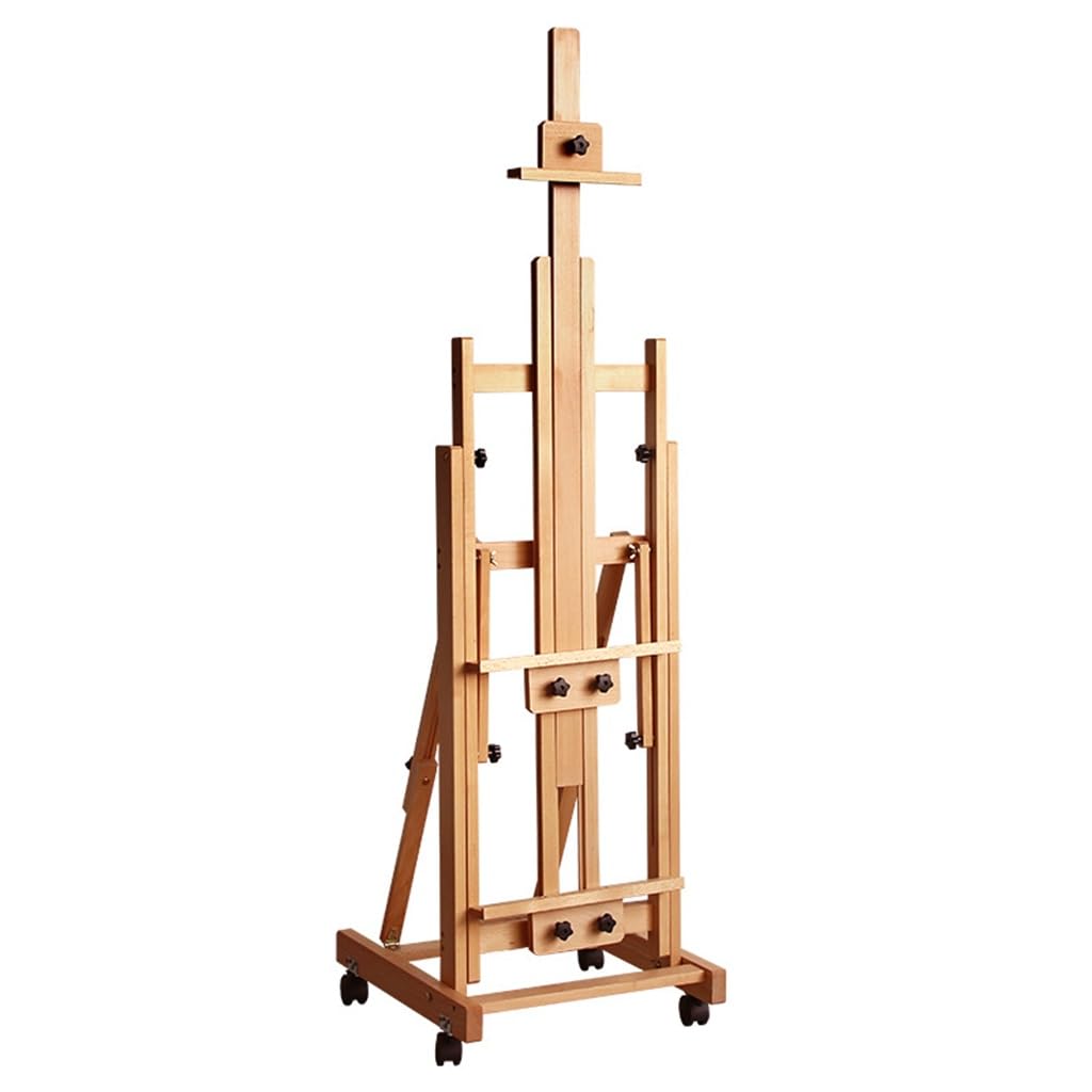 MYUYEE Large Wooden Easel Support Type Art Student Flat And Use Drawing Board Sketch Oil Painting (Log Color 230Cm)