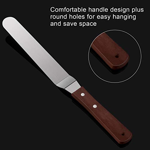 Spatule décalée en acier inoxydable et manche bois pour cake design - 5