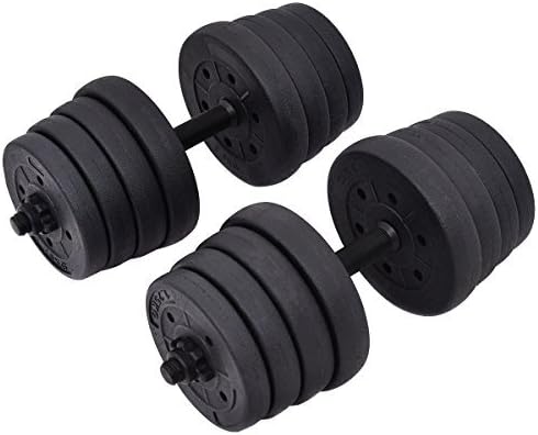 Giantex Juego de mancuernas de peso de 66 libras, con tapa ajustable, para gimnasio, entrenamiento corporal