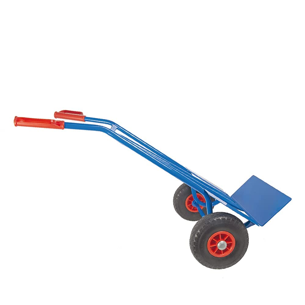 Trestles Profi Sackkarre Sackkarren Vollgummireifen 250kg Transportkarre S01 blau Sackrodel Karre pannensicheres PU Rad | Stahl | Radschutz | Sicherheitsgriffe