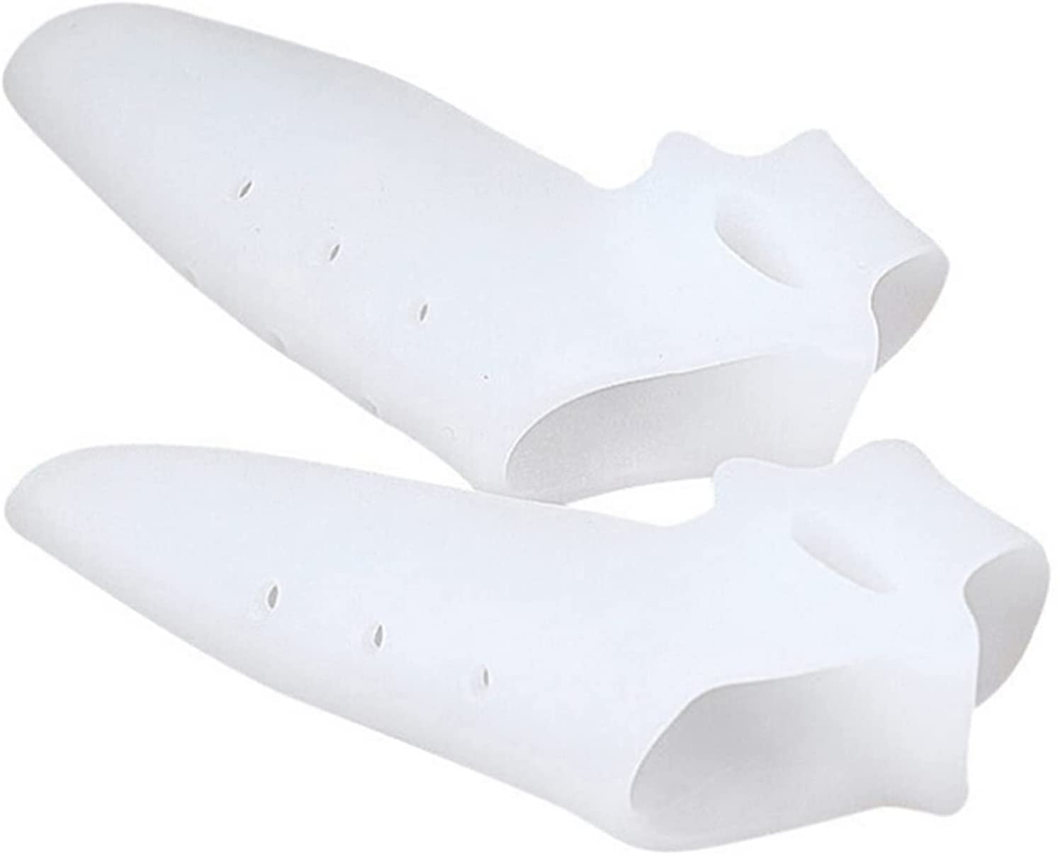 WLYPE 2Pcs Silicone Gel Foot Fingers Two Hole Toe Separator Thumb Valgus Protector Bunion Adjuster Hallux Valgus Guard Relief Pain Feet Care (White S? L)
