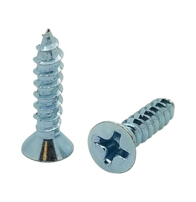 Image of 25 Qty #6 x 3 /4 inch Flat Head Zinc Coated Phillips Head Wood Screws (BCP1296)