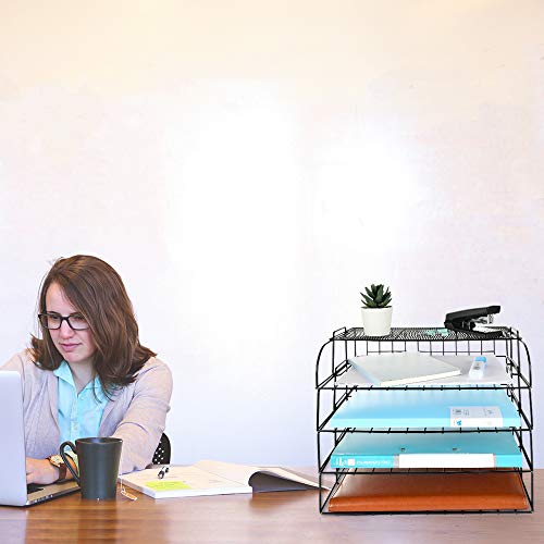 image for Spacrea Letter Tray, 4 Tier Desk Organizers and Accessories, Stackable
