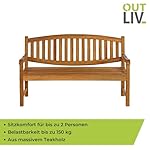 OUTLIV. Cotton Gartenbank Teakholz 2-Sitzer