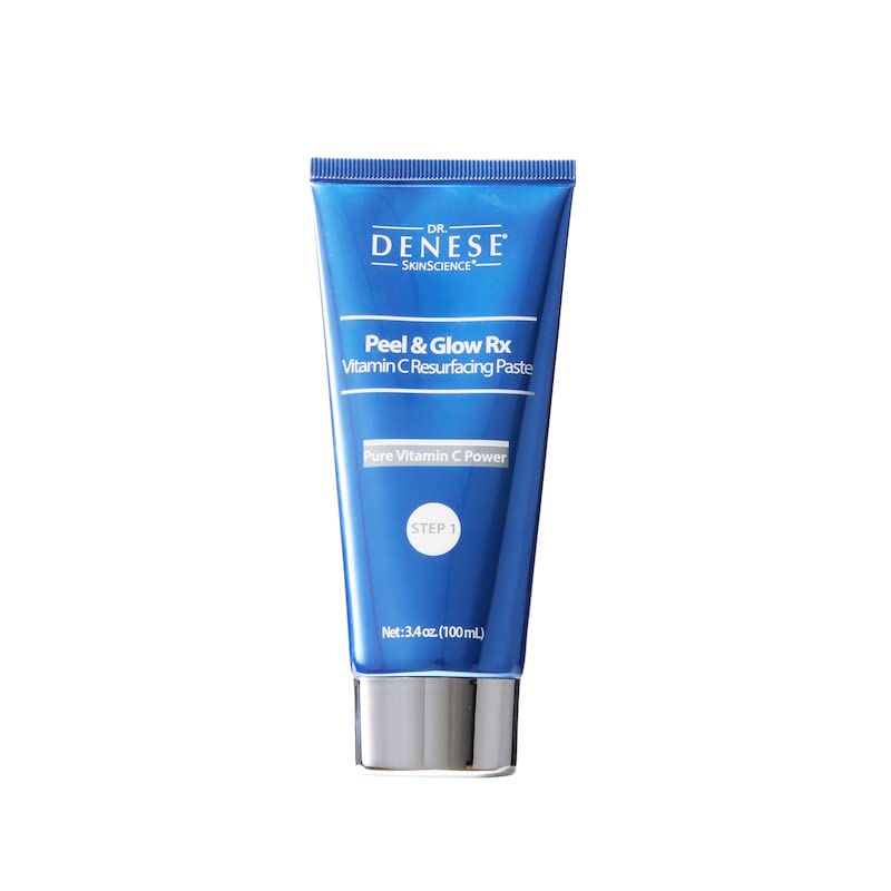 DR. DENESE PEEL RX: VITAMIN C FACE PASTE & AHA PEEL DROPS SET | A Physical & Chemical Exfoliation Peel | Reveal Radiant Glowing GLASSLIKE skin | Brightens And Exfoliates, For All Skin Types, Clean Skin Care, Vegan and Cruelty Free