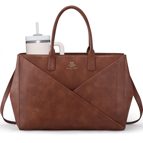 Image of LOVEVOOK Laptop Work Tote Bag for Women with Large Cup Holder, 16 Inch